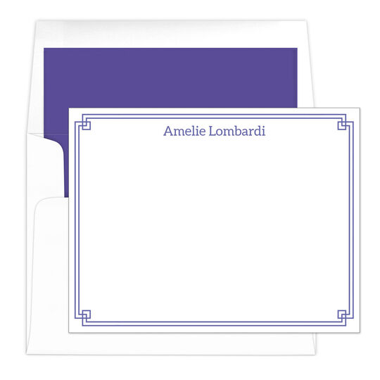 Modern Double Border Flat Note Cards